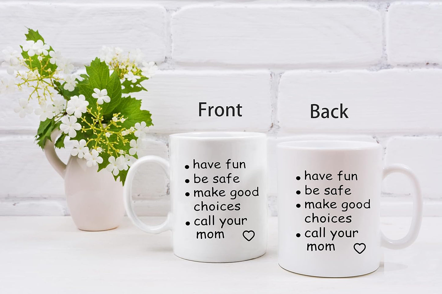 QASHWEY Funny Call Your Mom Coffee Mug, Graduation Gifts, Call Your Mom Coffee Cups Ceramic 11oz, College Gifts Tea Cup Mug Cup, Gift For College Freshmen
