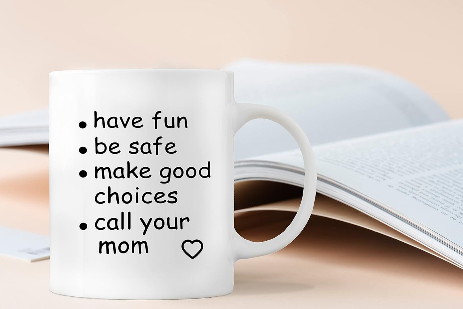 QASHWEY Funny Call Your Mom Coffee Mug, Graduation Gifts, Call Your Mom Coffee Cups Ceramic 11oz, College Gifts Tea Cup Mug Cup, Gift For College Freshmen