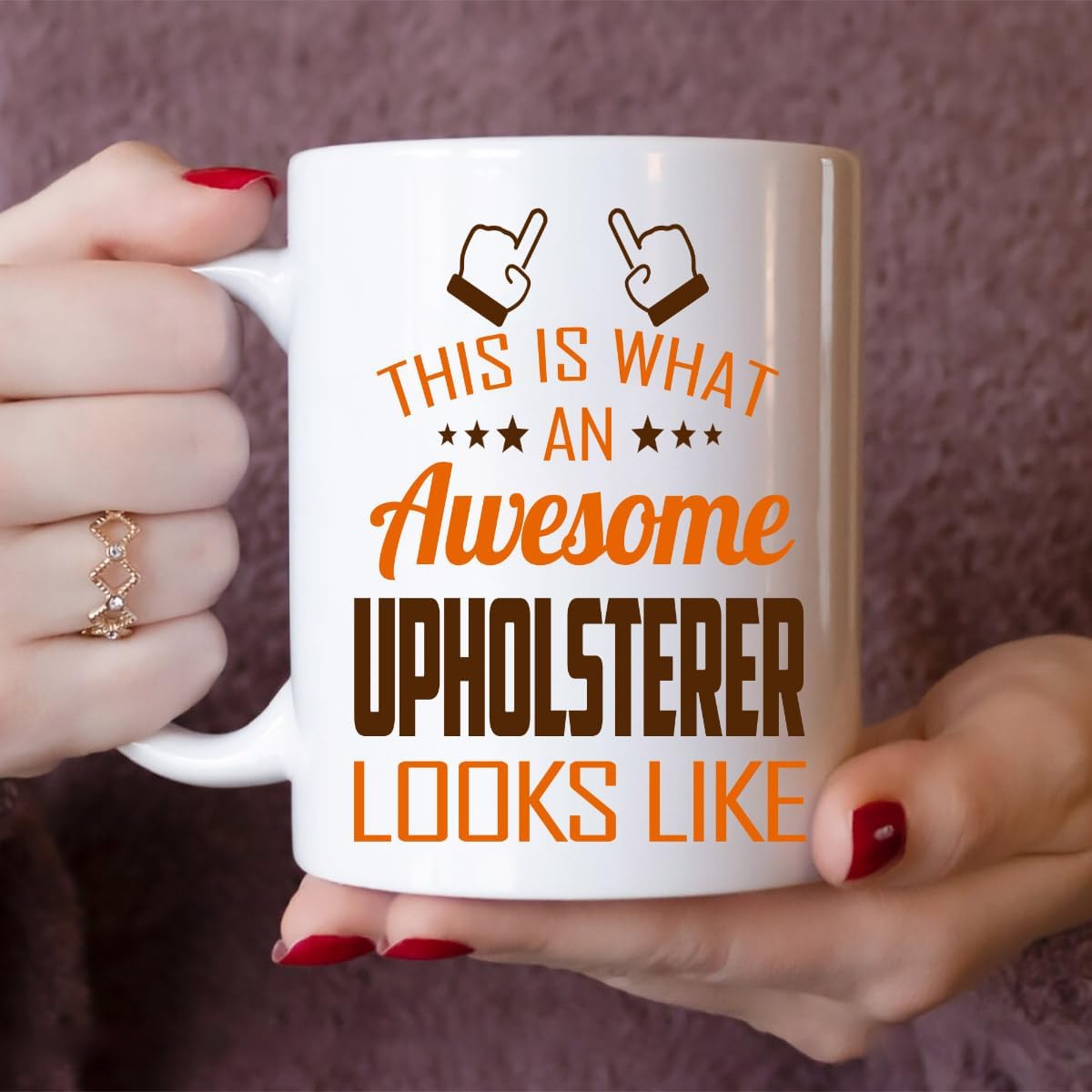 Awesome Upholsterer Mug 11oz – This Is What an Awesome Upholsterer Looks Like – 11oz White Ceramic Coffee Cup Gift for Work Office, Coworker, Birthday, Christmas