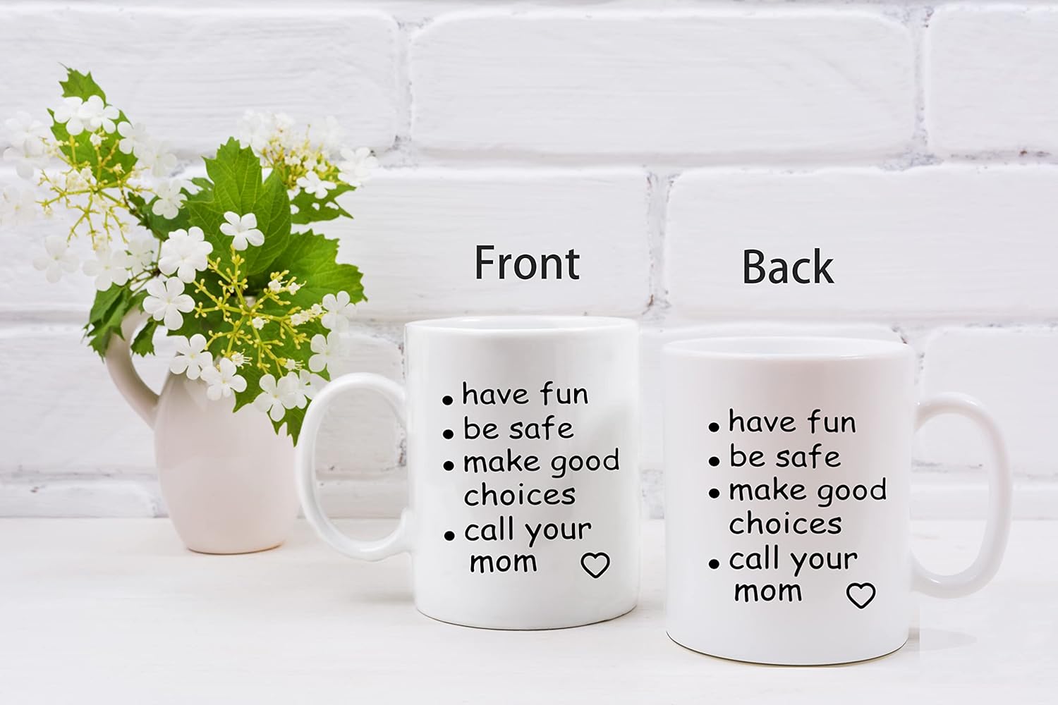 QASHWEY Funny Call Your Mom Coffee Mug, Graduation Gifts, Call Your Mom Coffee Cups Ceramic 11oz, College Gifts Tea Cup Mug Cup, Gift For College Freshmen